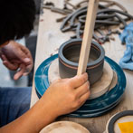 Jin Eui Kim at work in his studio 2019